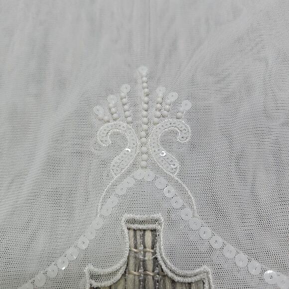 Peter Nygard Sheer White Embroidered Blouse - Picture 10 of 11